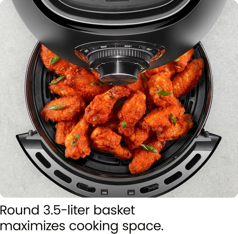 Chefman Small Air Fryer Healthy Cooking, 3.6 Qt, Nonstick, User Friendly and Dual Control Temperature, w/ 60 Minute Timer & Auto Shutoff, Dishwasher Safe Basket, Matte Black, Cookbook Included - Image 4